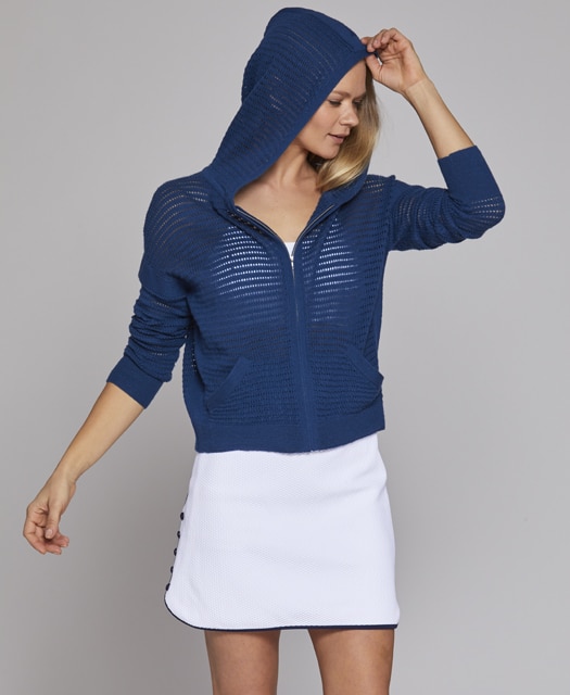 cashmere golf hoodie l'etoile sport luxury women's golf apparel
